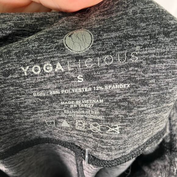 Yogalicious Heather Gray High Waist Leggings Small Hidden Pocket Stretch Stirrup - Picture 8 of 14